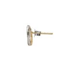 Orecchini da Donna in Oro Giallo e Bianco 18kt e Zirconi con Cuore - 1389