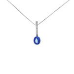 Collana da Donna in Oro Bianco con Diamanti e Tanzanite - 4024