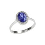 Anello da Donna in Oro Bianco con Diamanti e Tanzanite - 4024/A