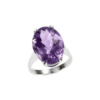 Anello da Donna in Oro Bianco con Ametista - 5386