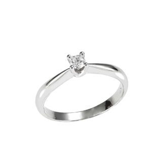 Anello Solitario da Donna in Oro Bianco con Diamante - 5561