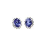 Orecchini da Donna in Oro Bianco con Diamanti e Tanzanite - 5646/O