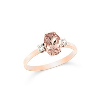 Anello da Donna in Oro Rosa con Diamanti e Morganite - 5938/A