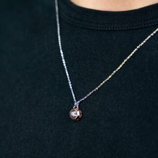Collana Zancan in Oro Bianco e Rosa con Diamante - EC962RB