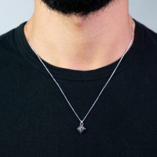 Collana Zancan in Oro Bianco e Rosa con Zaffiro - EC960BR-Z