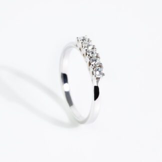 Anello Veretta Visconti Preziosi in Oro Bianco con Diamanti - 0056A6