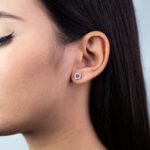 Orecchini a Lobo in Oro Bianco con Diamanti e Rubini - 2992398