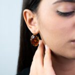 Orecchini Pendenti da Donna in Oro Giallo con Ambra - ORAM01