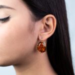 Orecchini Pendenti da Donna in Oro Giallo con Ambra - ORAM01