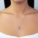Collana con Pendente a Cuore in Oro Bianco con Diamanti e Rubini - CL2111