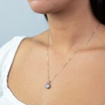 Collana con Pendente a Cuore in Oro Bianco con Diamanti e Rubini - CL2111
