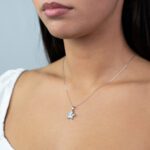 Pendente a Stella da Donna in Oro Bianco con Diamante - 01F02