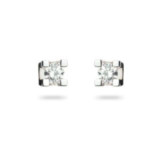 Orecchini Punto Luce in Oro Bianco con Diamanti - 2015268-2