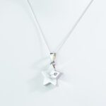 Pendente a Stella da Donna in Oro Bianco con Diamante - 01F02