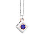 Collana Zancan in Oro Bianco e Rosa con Zaffiro - EC960BR-Z