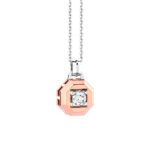 Collana Zancan in Oro Bianco e Rosa con Diamante - EC962RB