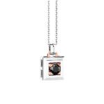 Collana Zancan in Oro Bianco e Rosa con Diamante Nero - EC967BR