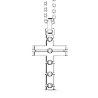 Collana Zancan in Argento con Zirconi e Croce - ESC048