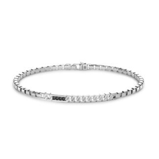 Bracciale Zancan in Argento con Spinelli Neri - Insignia 925 - EXB821