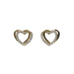 Orecchini a Lobo da Donna in Oro 18kt e Zirconi con Cuore - 1616