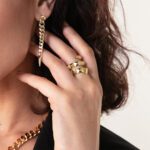 Anello a Tre Giri Unoaerre in Bronzo Dorato - Bronze - 2124