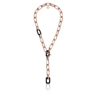 Collana da Donna Unoaerre in Bronzo Rosè e Onice Nera - Bronze - 2131