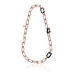 Collana da Donna Unoaerre in Bronzo Rosè e Onice Nera - Bronze - 2131
