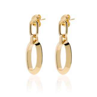 Orecchini Pendenti a Maglia Unoaerre in Bronzo Dorato - 2148