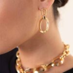 Orecchini Pendenti a Maglia Unoaerre in Bronzo Dorato - 2148