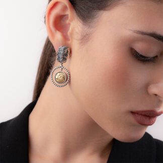 Orecchini Gerardo Sacco in Argento e Oro | Gennaio - Mesi Reverse - 27819