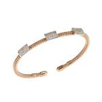 Bracciale Bangle da Donna in Oro Rosa con Diamanti - 4456/B-BR