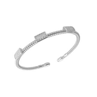 Bracciale Bangle da Donna in Oro Bianco con Diamanti - 4456/B-OB