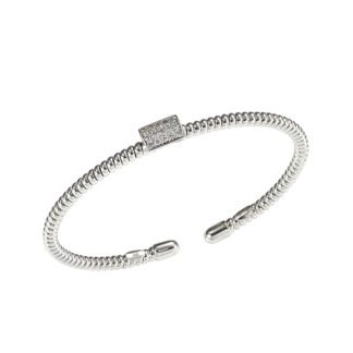 Bracciale Bangle da Donna in Oro Bianco con Diamanti - 5029/B-OB