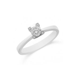 Anello Solitario da Donna in Oro Bianco con Diamante - 5997/A