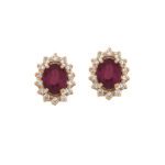 Orecchini da Donna in Oro Rosa con Diamanti e Rubini - 6003/O