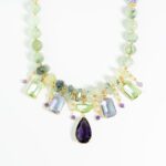 Collana da Donna in Argento con Prehnite e Zirconi - 105CO