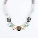 Collana da Donna in Argento con Acquamarina e Quarzo Idrotermale - 99CO