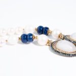 Collana da Donna in Argento con Perle, Cianite e Pietra di Luna - 359CO