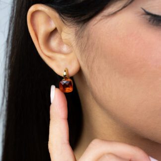 Orecchini da Donna in Oro Giallo 18kt con Quarzo Citrino - OR82CITR