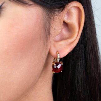 Orecchini da Donna in Oro Giallo 18kt con Quarzo Idrotermale - OR74RU