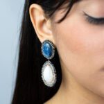 Orecchini da Donna in Argento con Cianite e Pietra di Luna - 359OR
