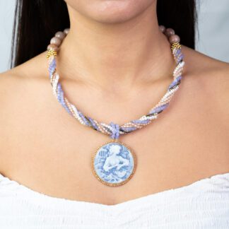 Collana con Cammeo da Donna in Argento e Pietre Dure - 951CO/1