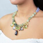 Collana da Donna in Argento con Prehnite e Zirconi - 105CO