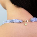 Collana da Donna in Argento con Prehnite e Zirconi - 105CO