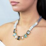 Collana da Donna in Argento con Acquamarina e Quarzo Idrotermale - 99CO