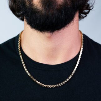 Collana da Uomo in Oro Giallo 18kt a Maglia Tubolare - ART22