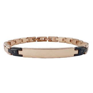 Bracciale da Uomo Zancan in Acciaio con Targa e Zirconi - UHB074