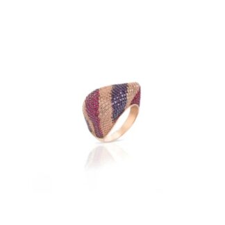 Anello Sogni da Donna in Argento Rosé e Zirconi - Triangolo - AN015RM-18