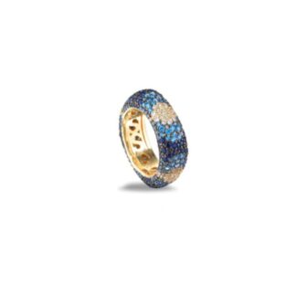 Anello a Fascia Sogni da Donna in Argento Dorato e Zirconi - AN098GBL-16