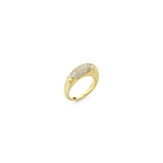 Anello a Fascia Sogni da Donna in Argento Dorato e Zirconi - AN107GB